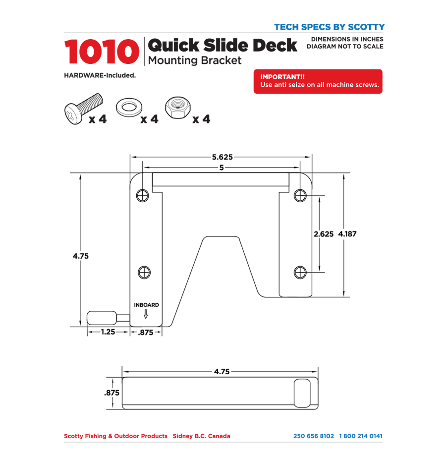 1010 Quick Slide Deck Mounting Bracket