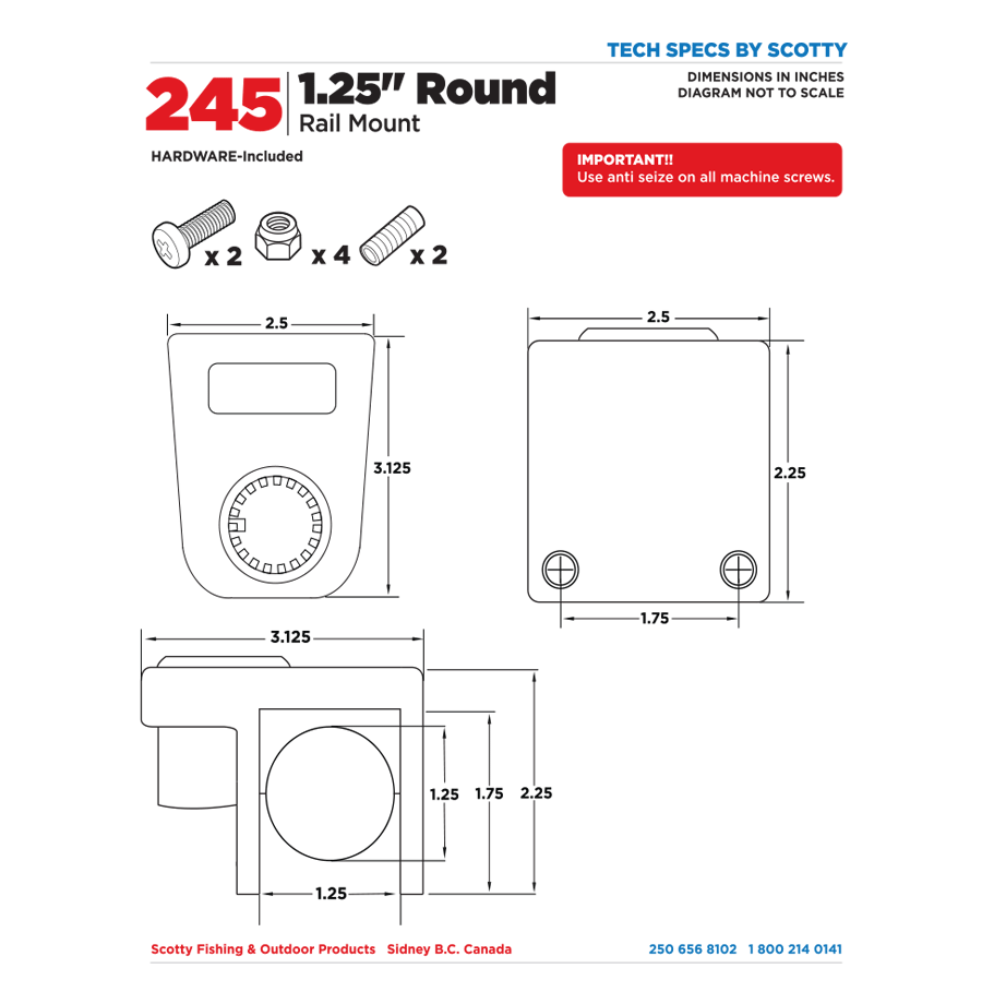 245 1.25" Round Rail Mount