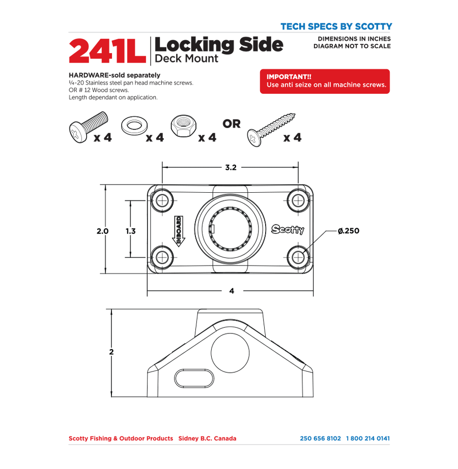 241L Locking Side Deck Mount