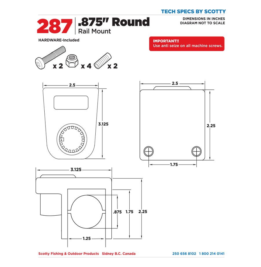 287 .875" Round Rail Mount