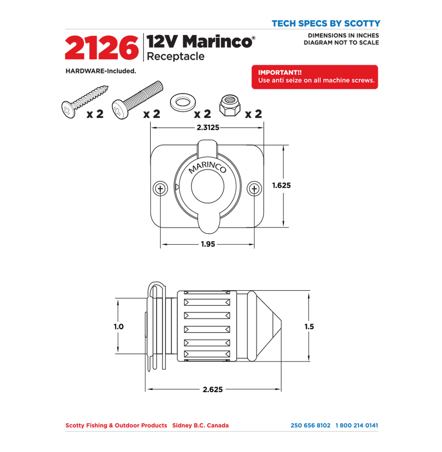 2126 12V Marinco® Receptacle