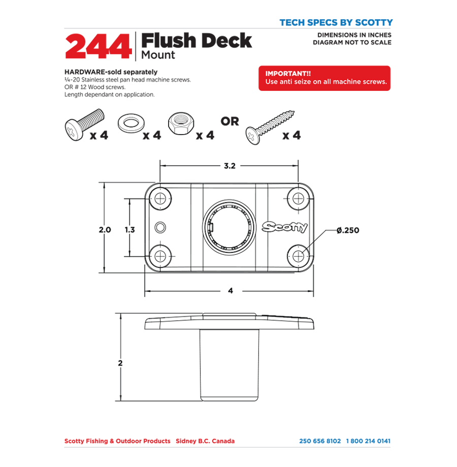 244 Flush Deck Mount