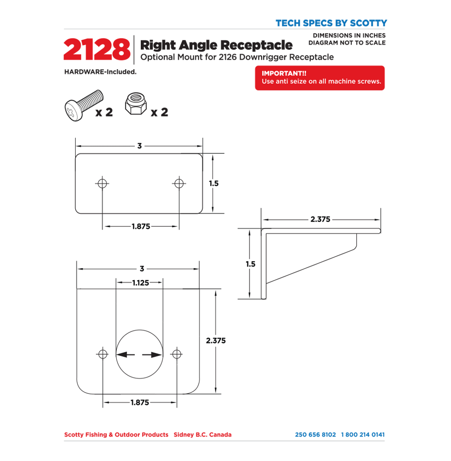 2128 Right Angle Receptacle