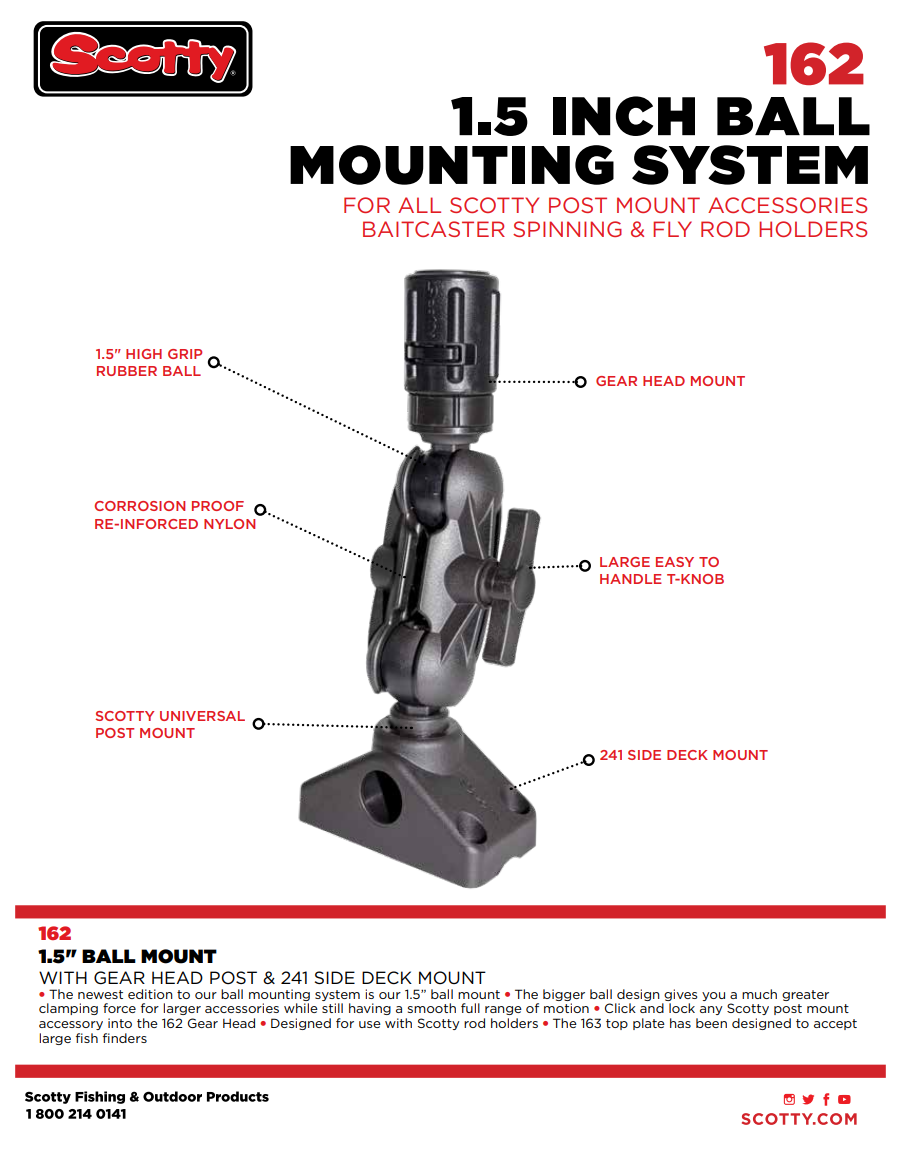 162 1.5" Ball Mount Sales Sheet