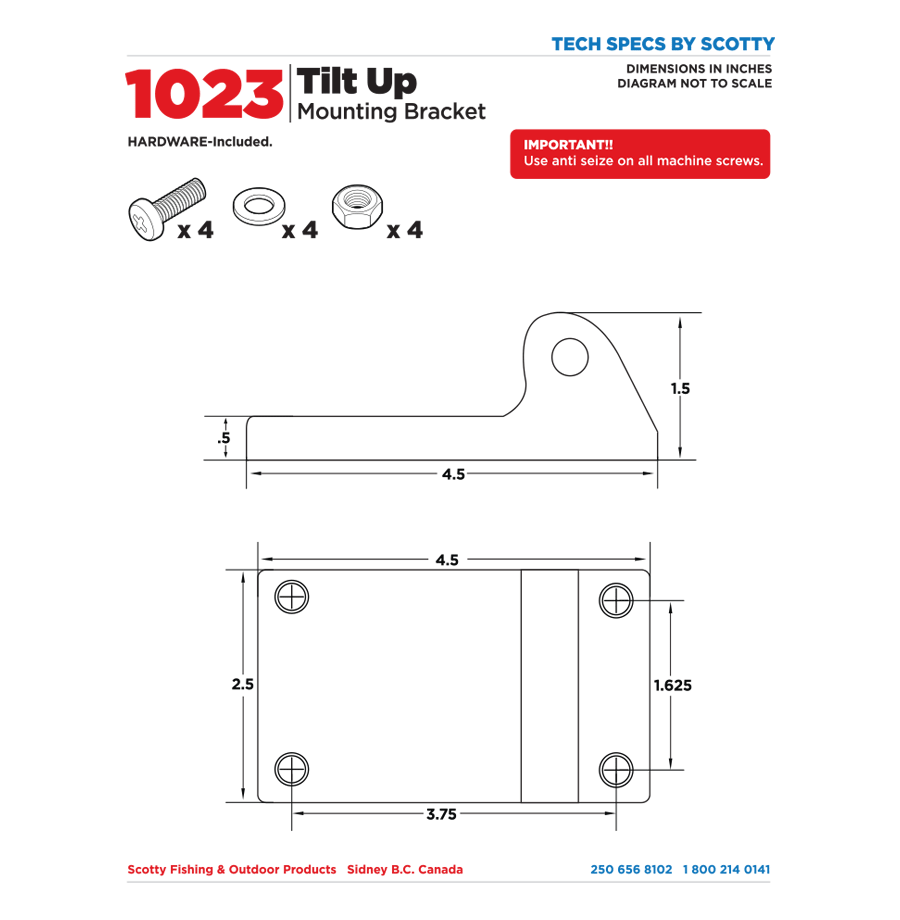 1023 Tilt Up Mounting Bracket