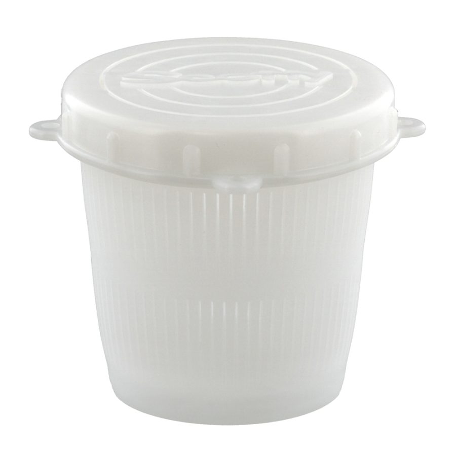 670 Vented Bait Jar - 1/2 L. White Jar With Quick Lock Threaded Lid
